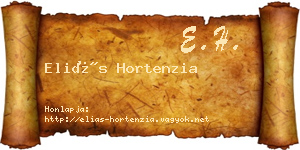 Eliás Hortenzia névjegykártya